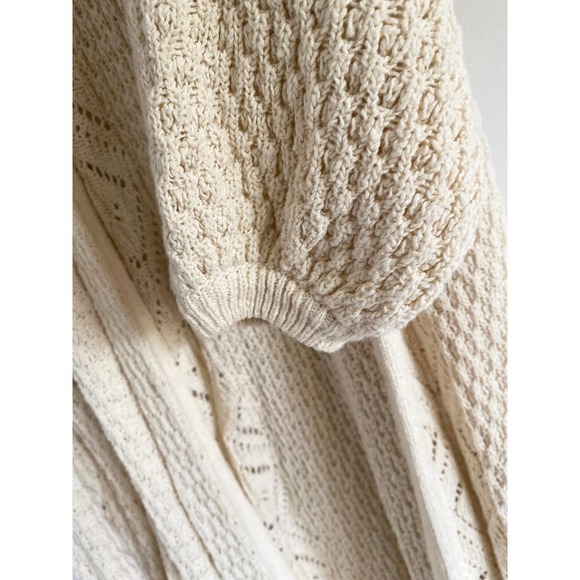Zara Knit Sweater Duster Open Knit Women’s Cotton Long Comfy Cozy Open Cardigan - Picture 4 of 7